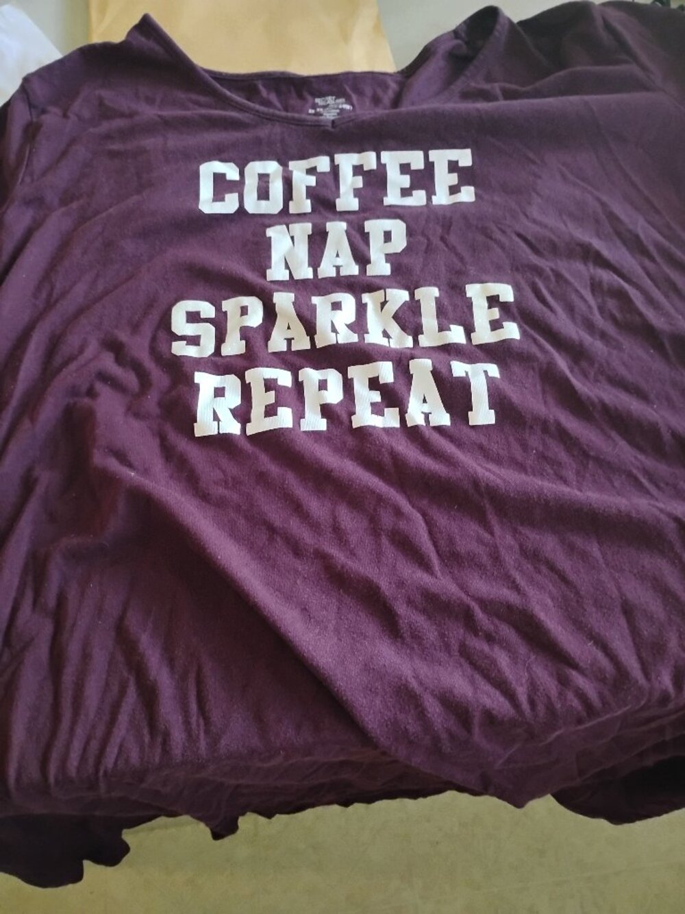 Coffee map sparkle repeat tee shirt